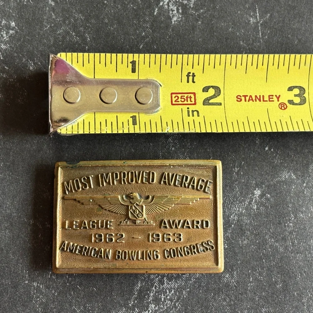 American Bowling Congress Youth 1962-1963 Brass Belt Buckle League Award